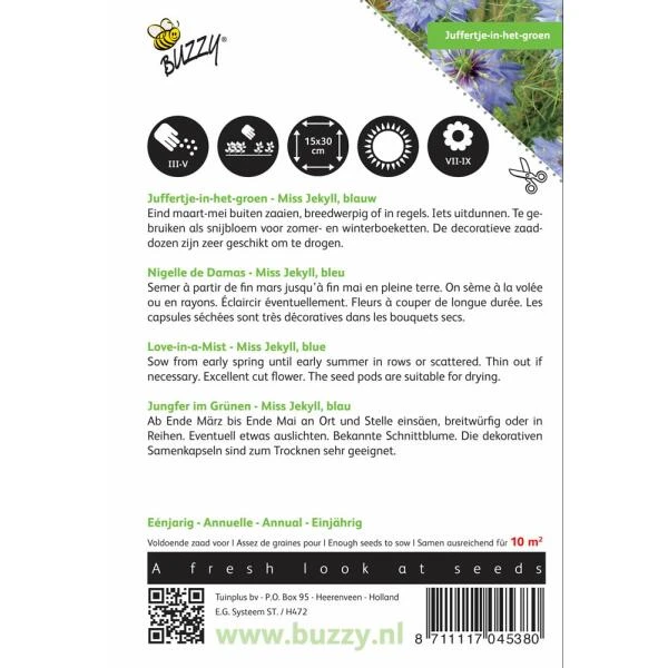 Juffertje Int Groen Miss Jekyll - Nigella Damascena 2 Juffertje Int Groen Miss Jekyll - Nigella Damascena - Afbeelding 2
